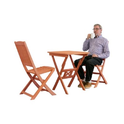 Bàn ghế gỗ 3 món